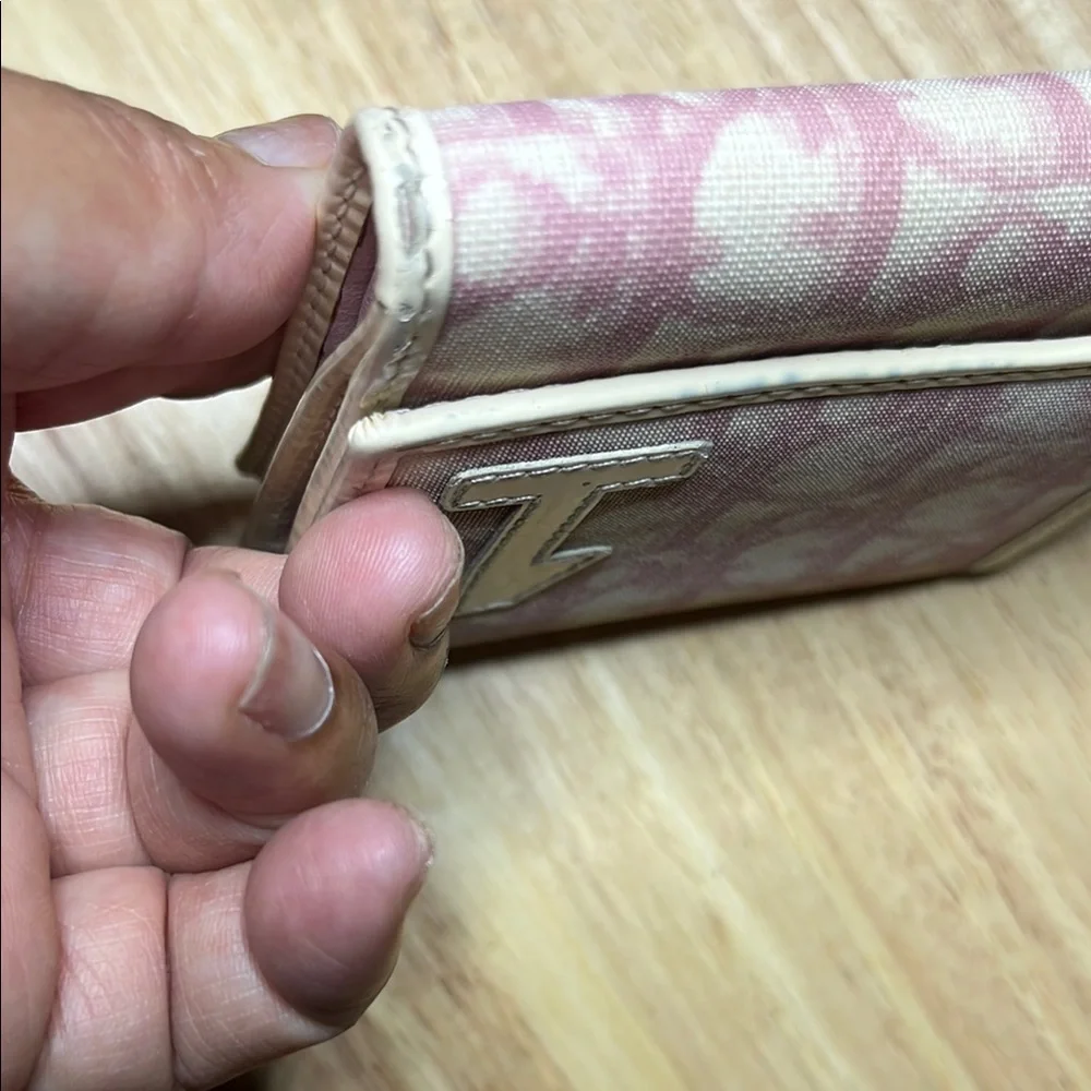 Dior Pink and Cream Canvas Wallet